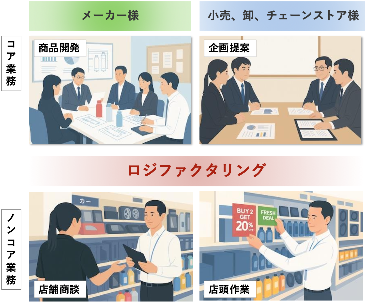 コア業務とノンコア業務の分業化